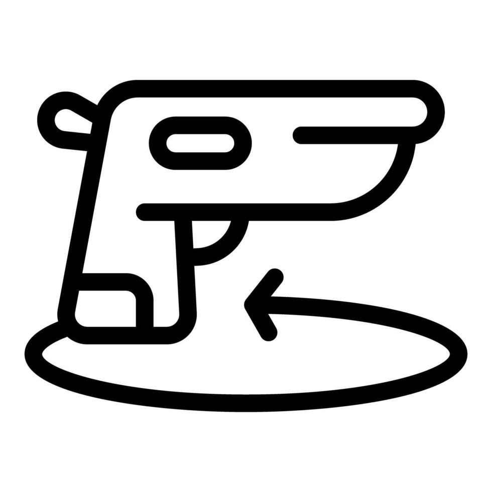 Gun staying in safety zone icon outline style vector