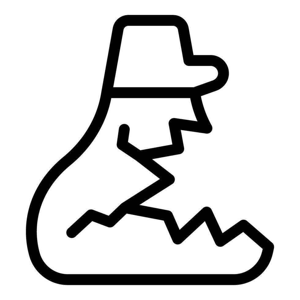 Broken glass jar with cracks spreading showing fragility vector