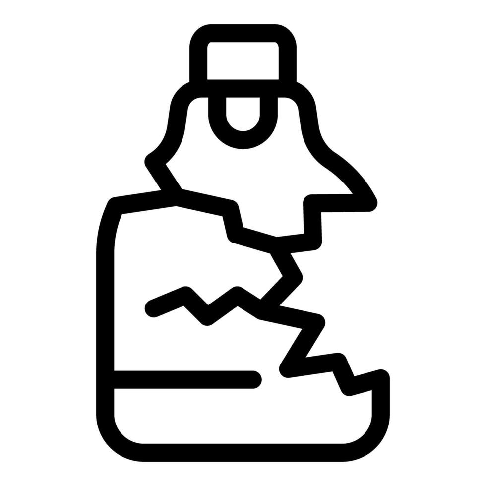 Broken plastic bottle showing environmental damage vector