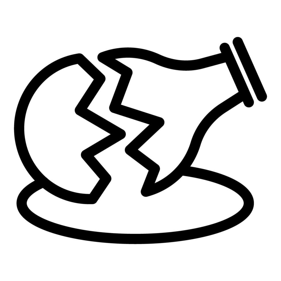 Broken bottle leaking toxic liquid icon vector