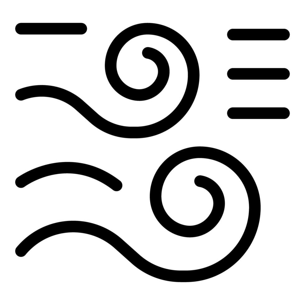 Wind blowing icon representing airflow with swirls and lines vector