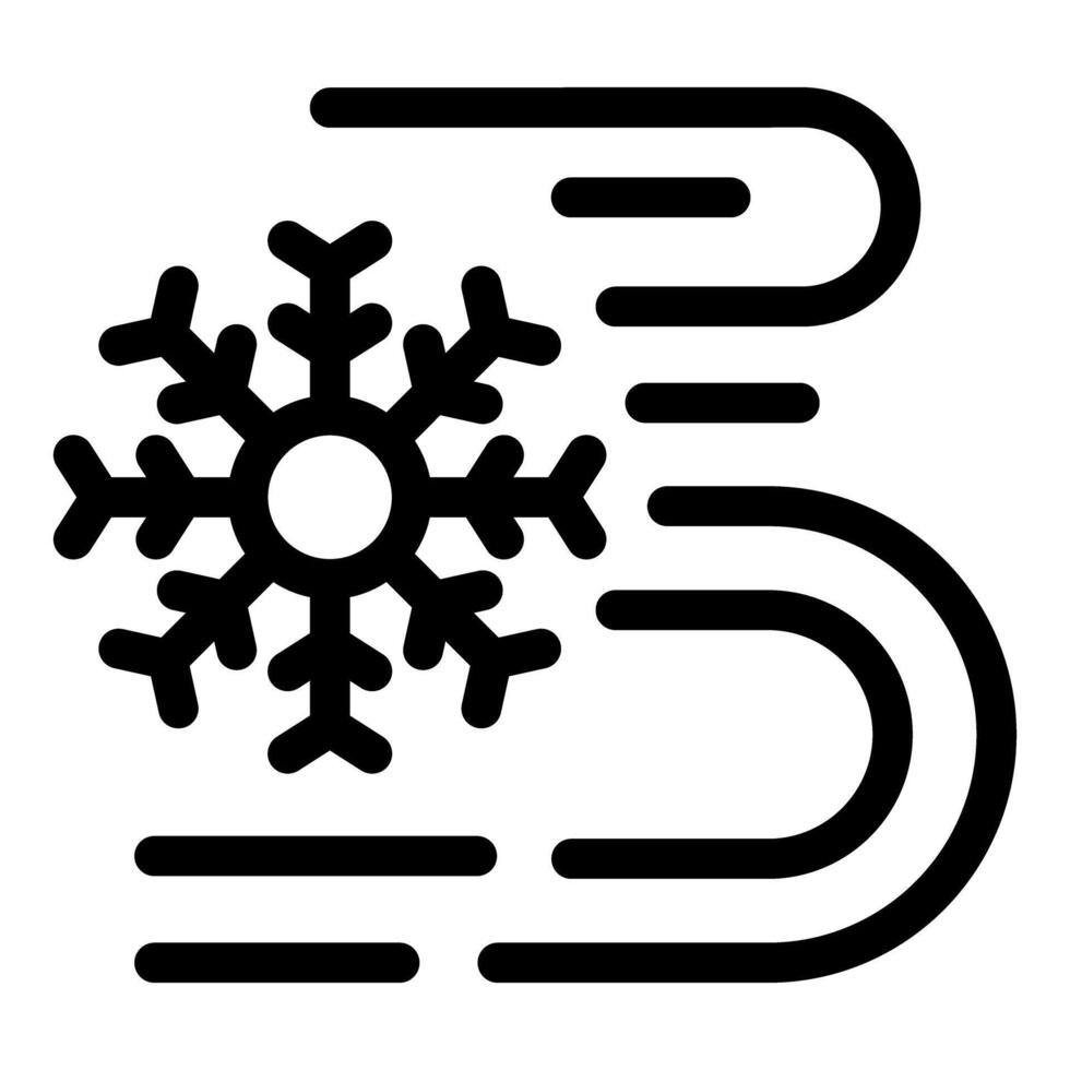 Snowflake blowing in strong wind representing winter weather vector