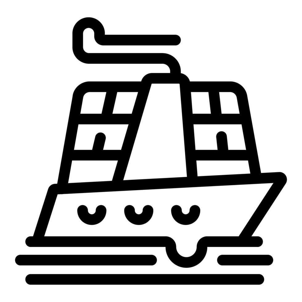Big modern cruise ship sailing on the ocean vector