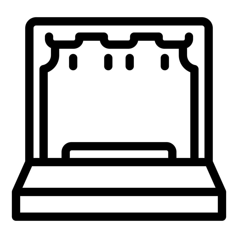 Stage with curtains is ready for theatrical performance icon outline vector
