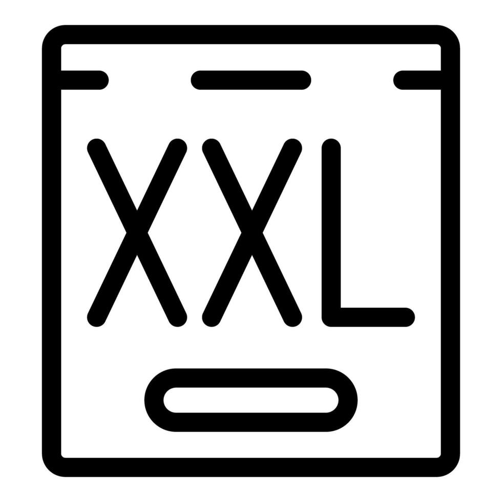 Xxl clothing size label icon showing large garment dimensions vector
