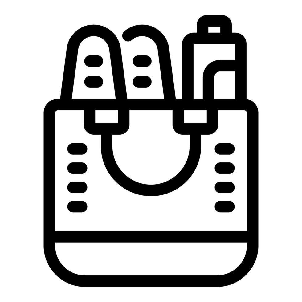 Lunch bag containing two sandwiches and a bottle of water icon vector