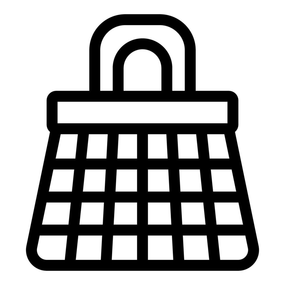 Eco friendly shopping bag icon with reusable grid design vector
