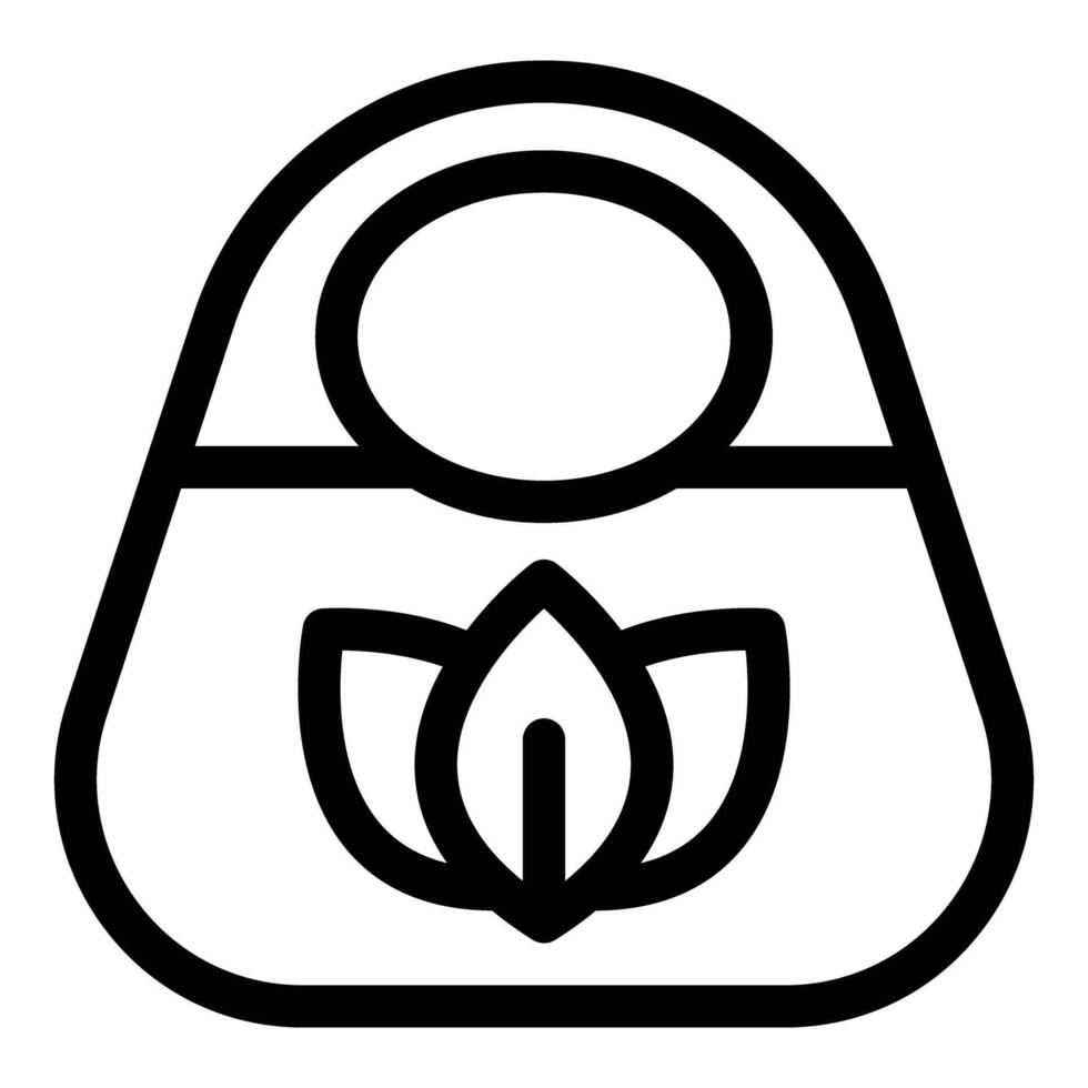 Eco friendly reusable shopping bag icon with leaf symbol vector