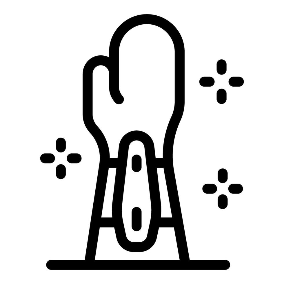 Oven mitt standing upright for easy storage and cleanliness vector