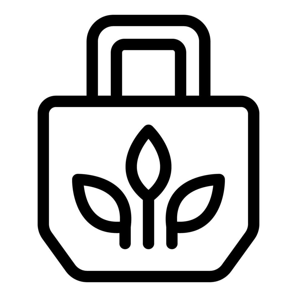 Eco friendly reusable bag with leaves symbolizing nature conservation vector