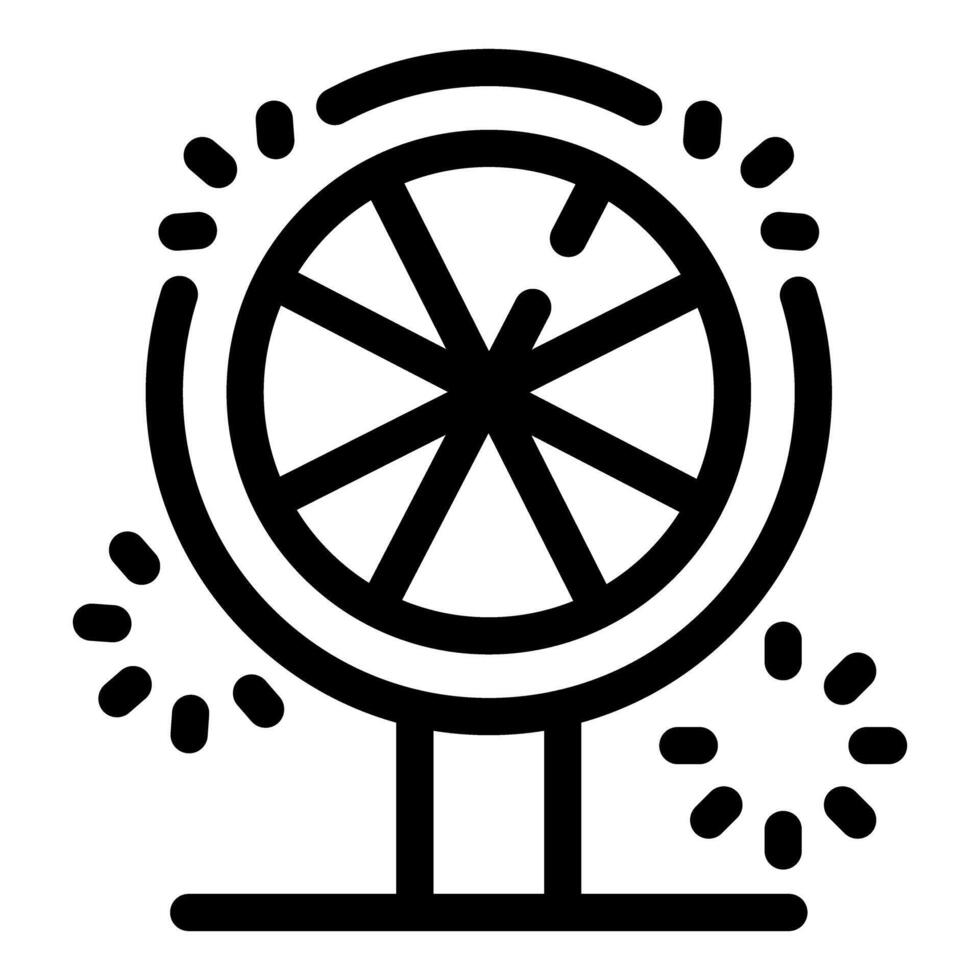 Wheel of fortune spinning with sparks flying around vector