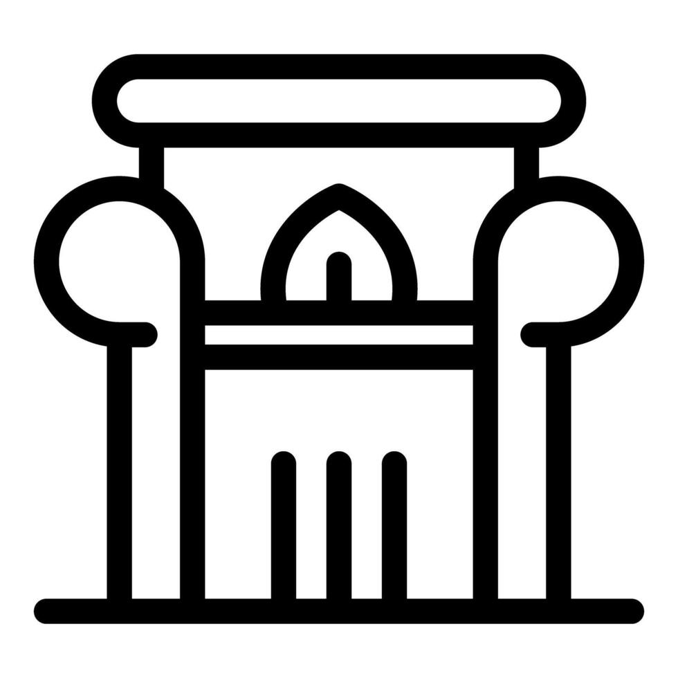 Ancient greek temple front view with columns and pediment vector