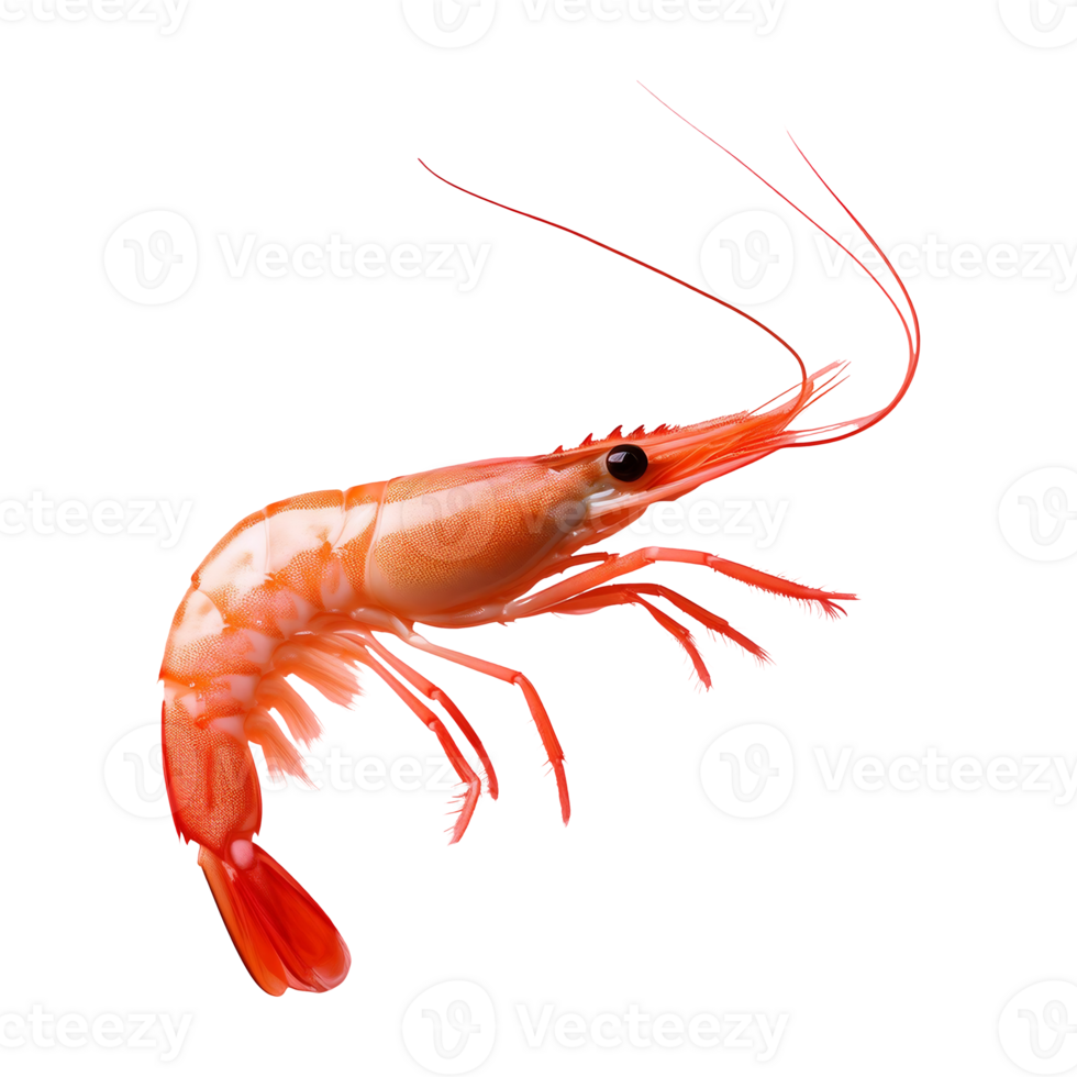shrimp swimming isolated on transparent background png