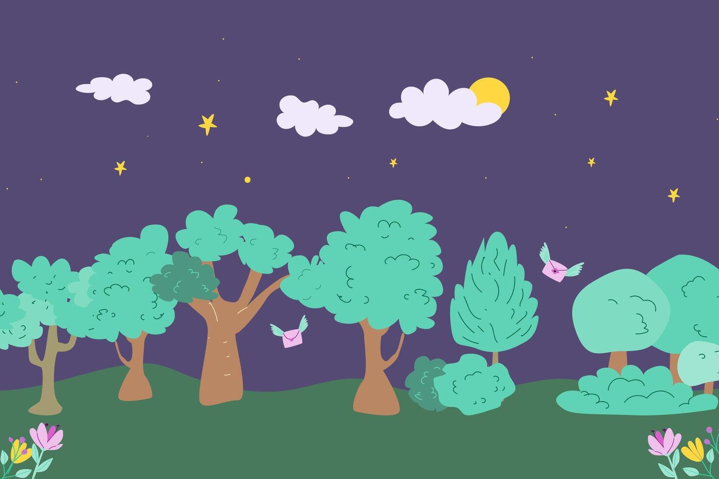 Childrens fairy background for cover, postcard, greeting card vector