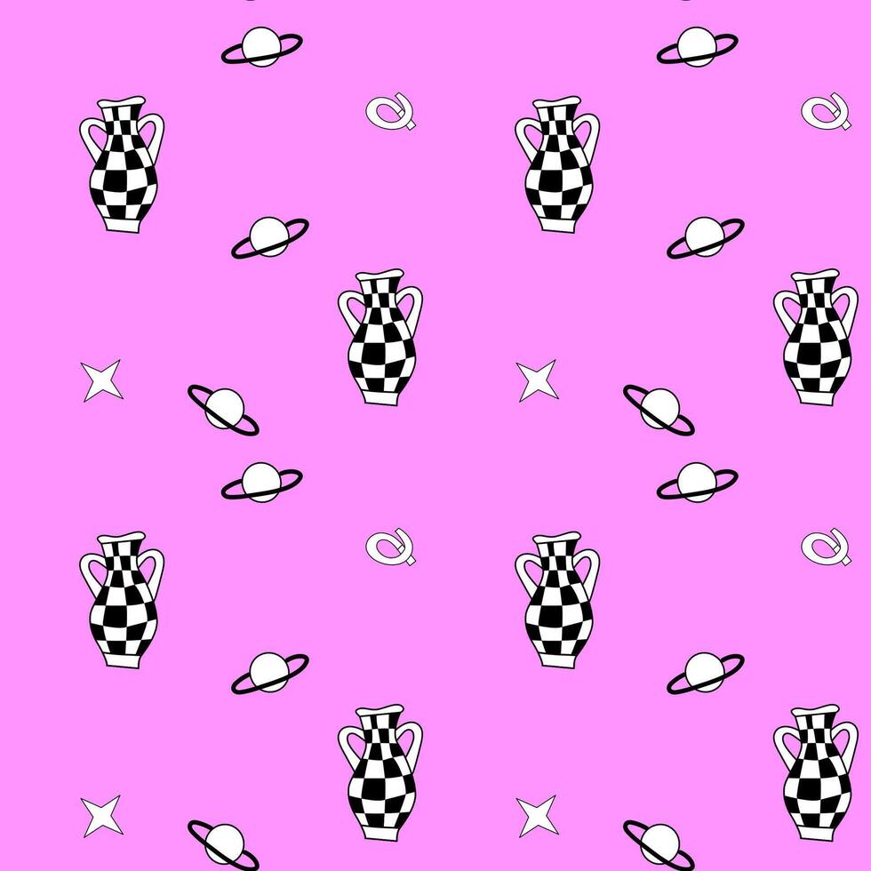 Surrealism elements pattern with abstract greek ancient sculptures vector