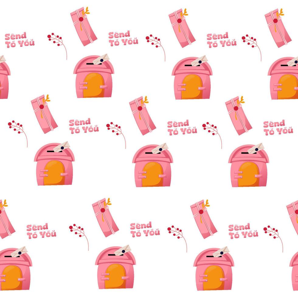 Seamless pattern mail or envelope vector