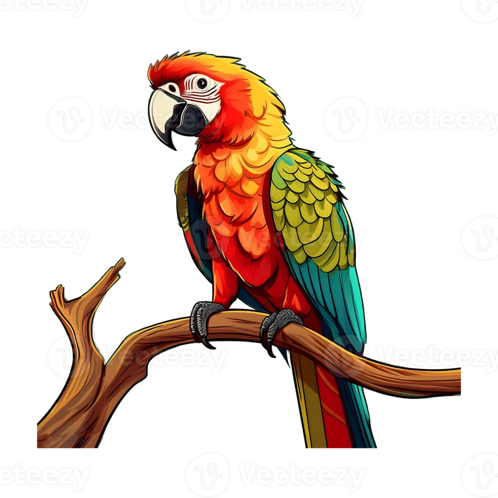 parrot sitting isolated on transparent background png