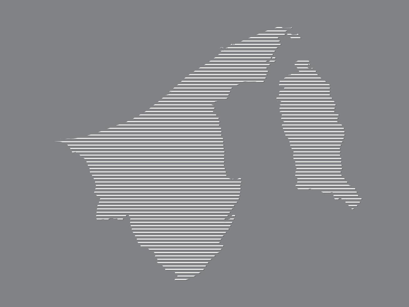 Brunei map with simple straight lines on black background illustration vector