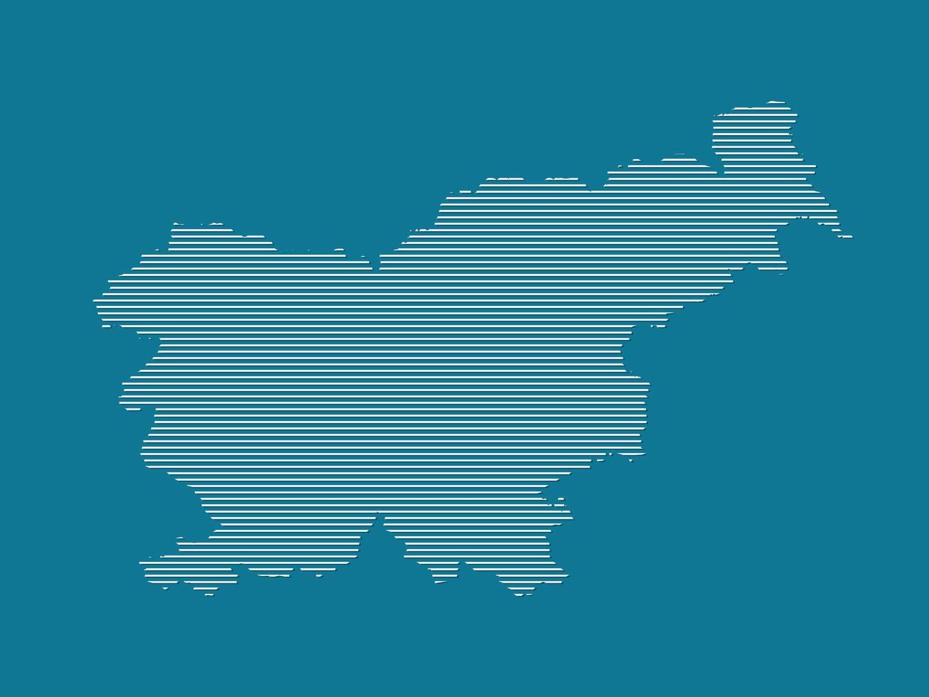 Slovenia map with simple straight lines on blue background illustration vector
