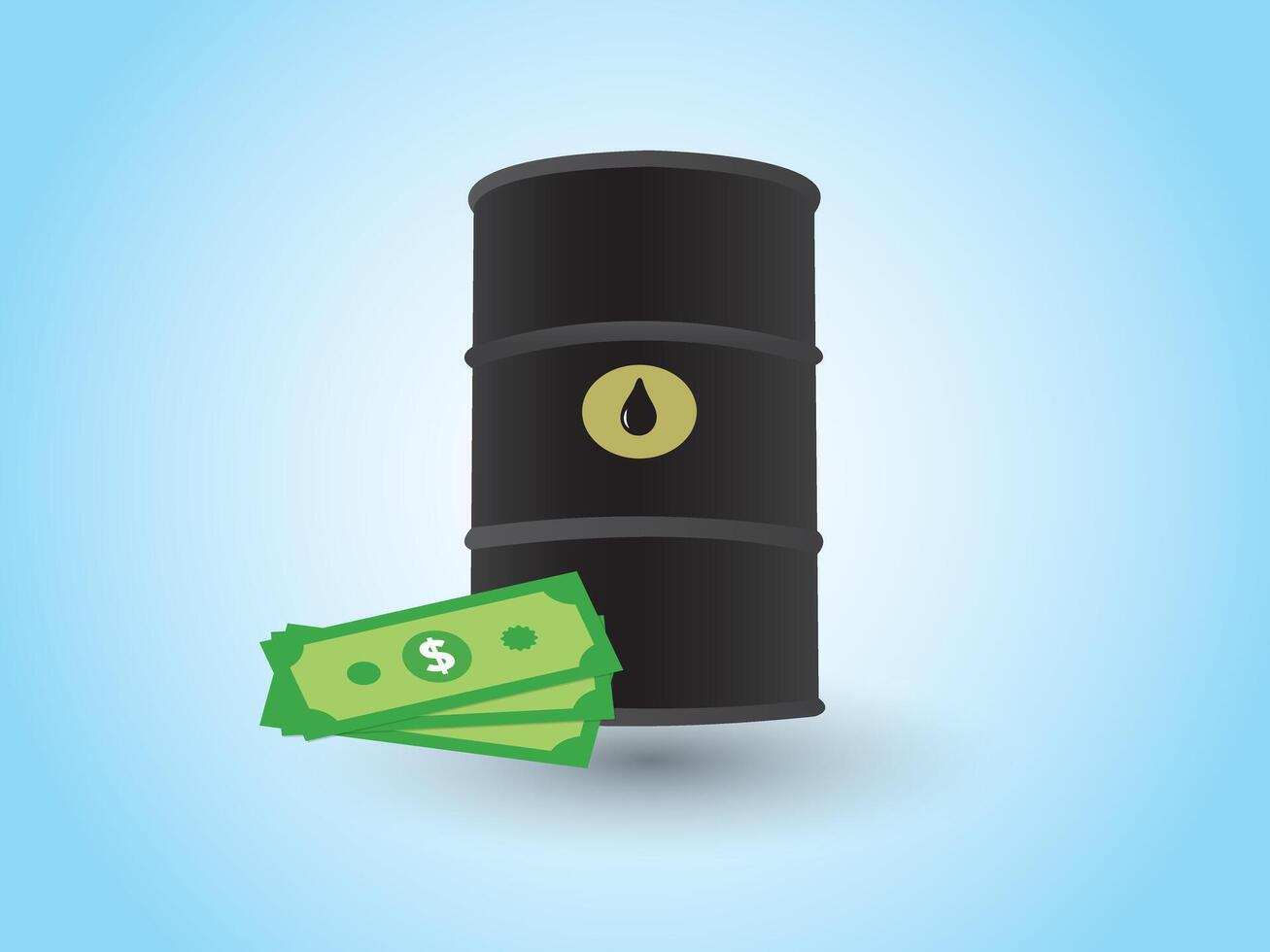 Oil barrel or container price up and down illustration for business industry on blue background vector