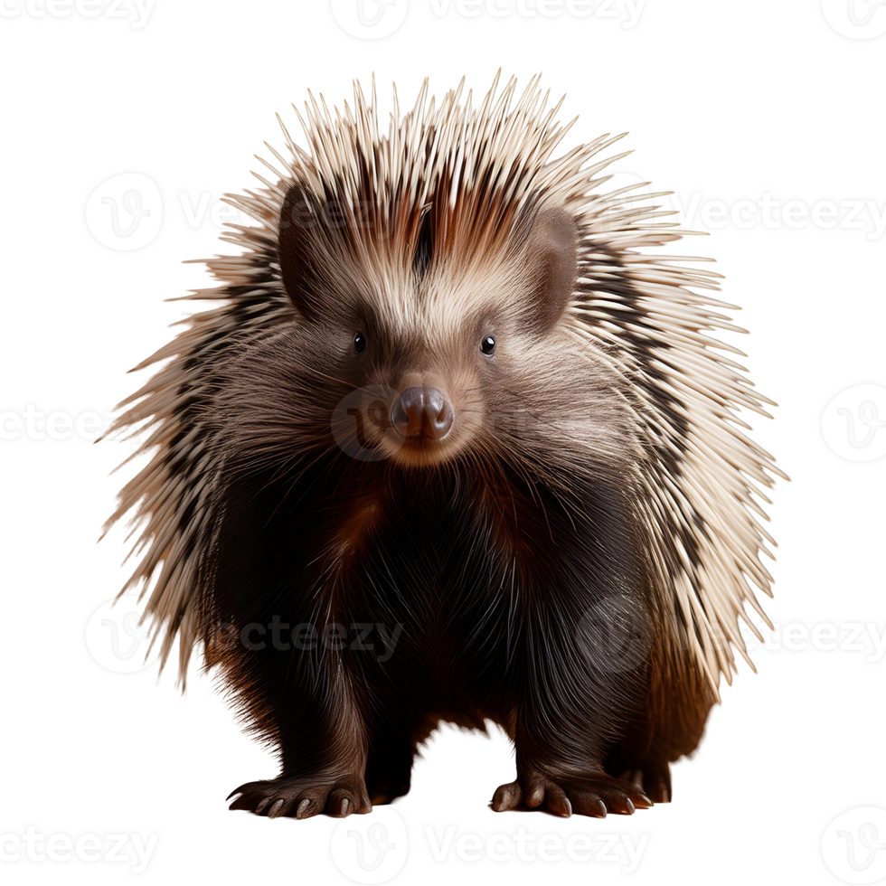 porcupine standing isolated on transparent background png