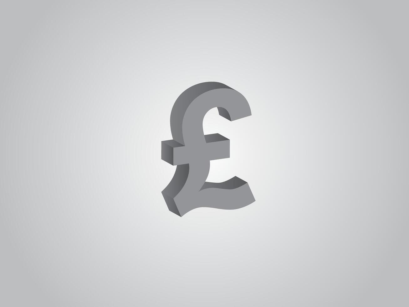 Pound sterling currency in gray color for Great Britain on light background illustration vector