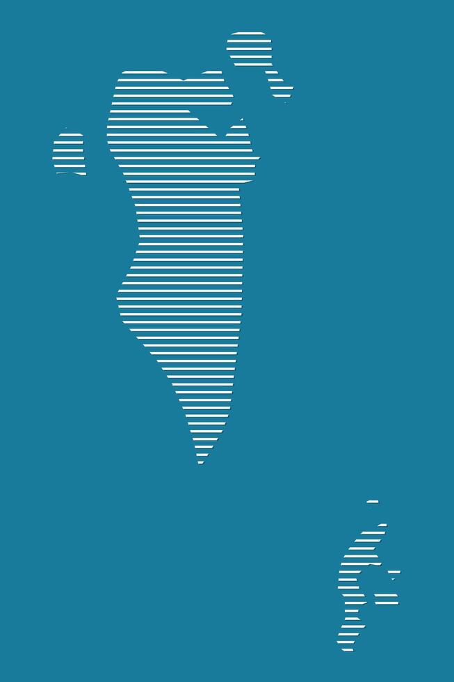Bahrain map with simple straight lines on blue background illustration vector