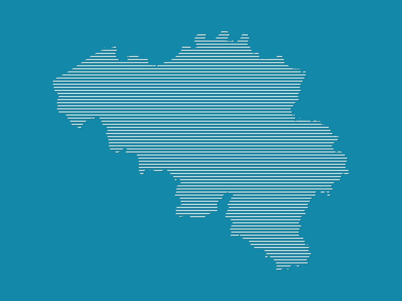 Belgium map with simple straight lines on blue background illustration vector