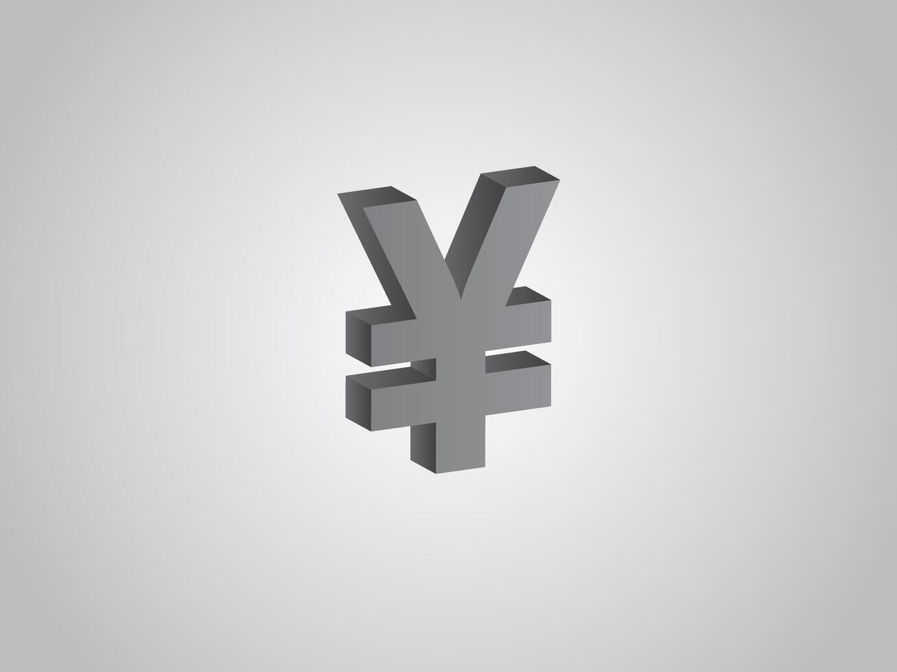 Yuan as Chinese currency in gray color on light background illustration vector