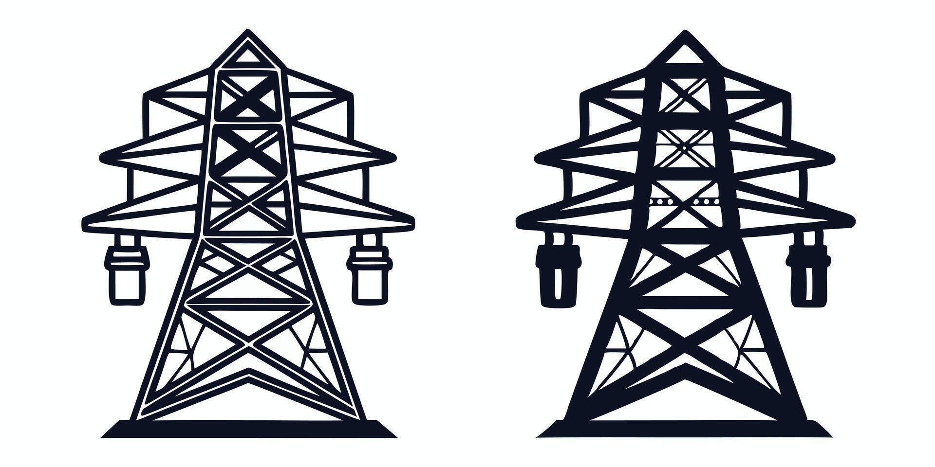 electricity tower icon isolated on white background vector