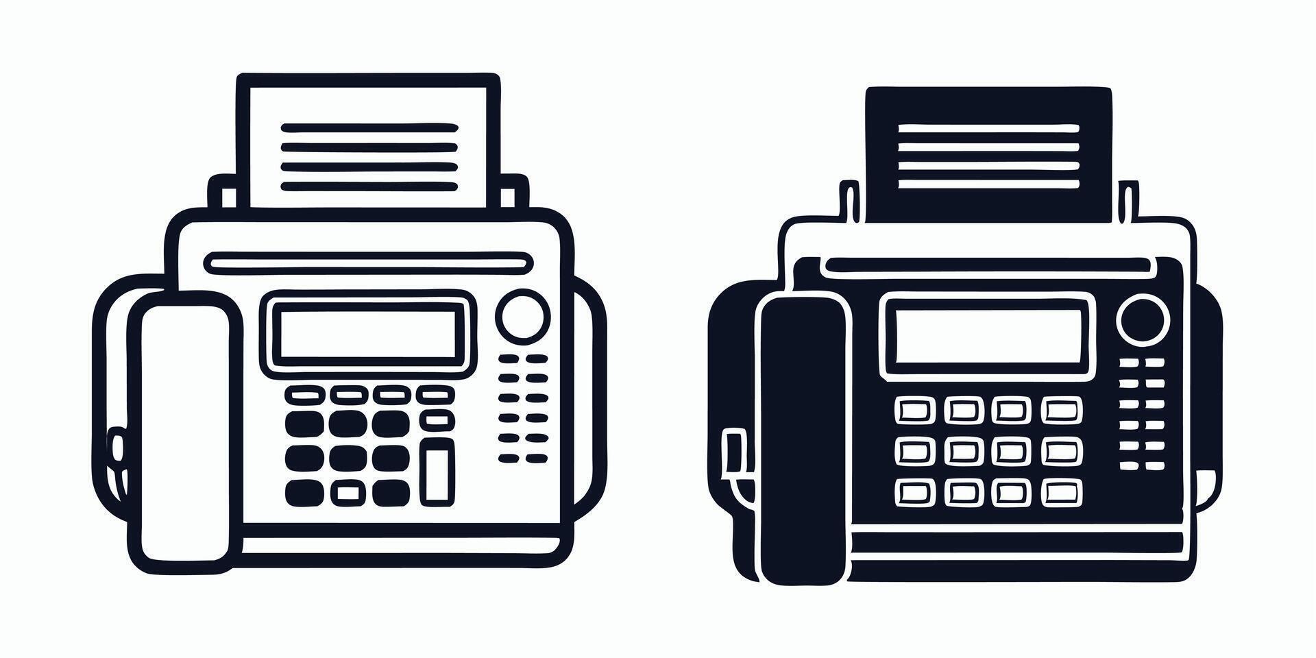two black and white telephone icons on a white background vector