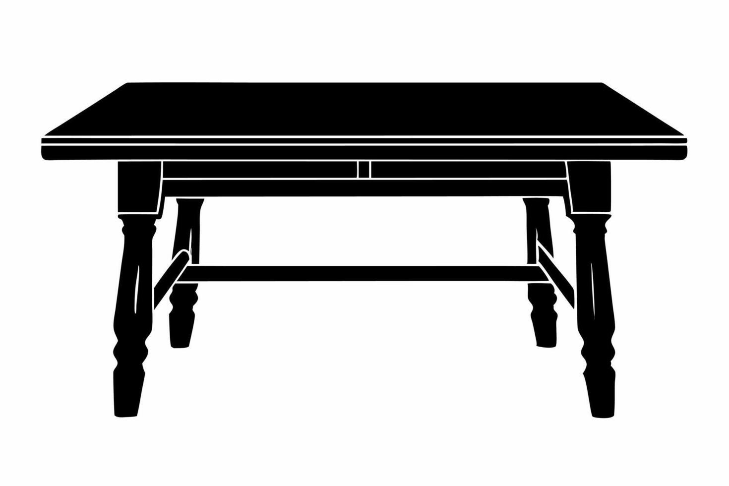 a black and white illustration of a table vector