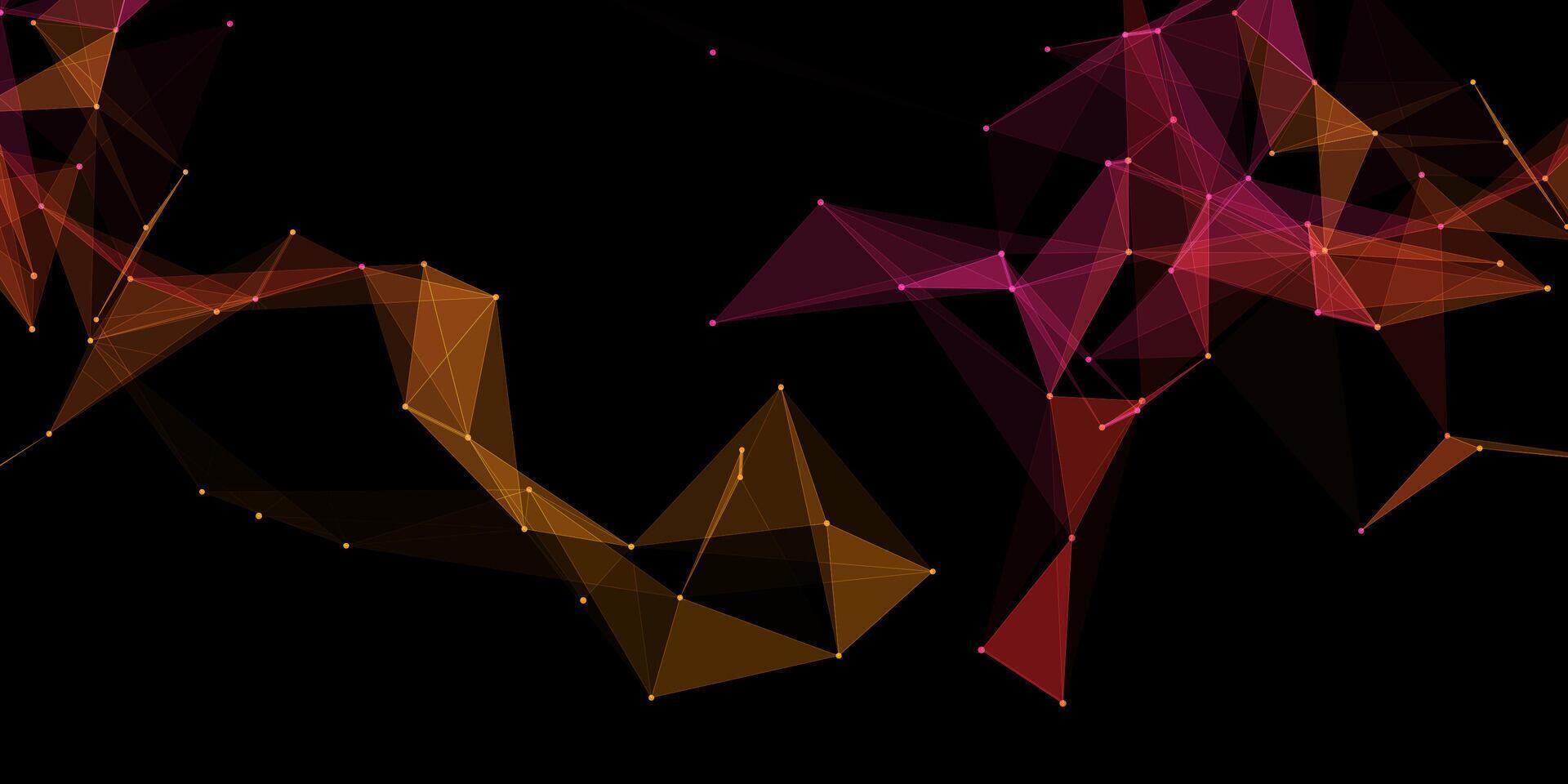 abstract banner with a low poly plexus design vector