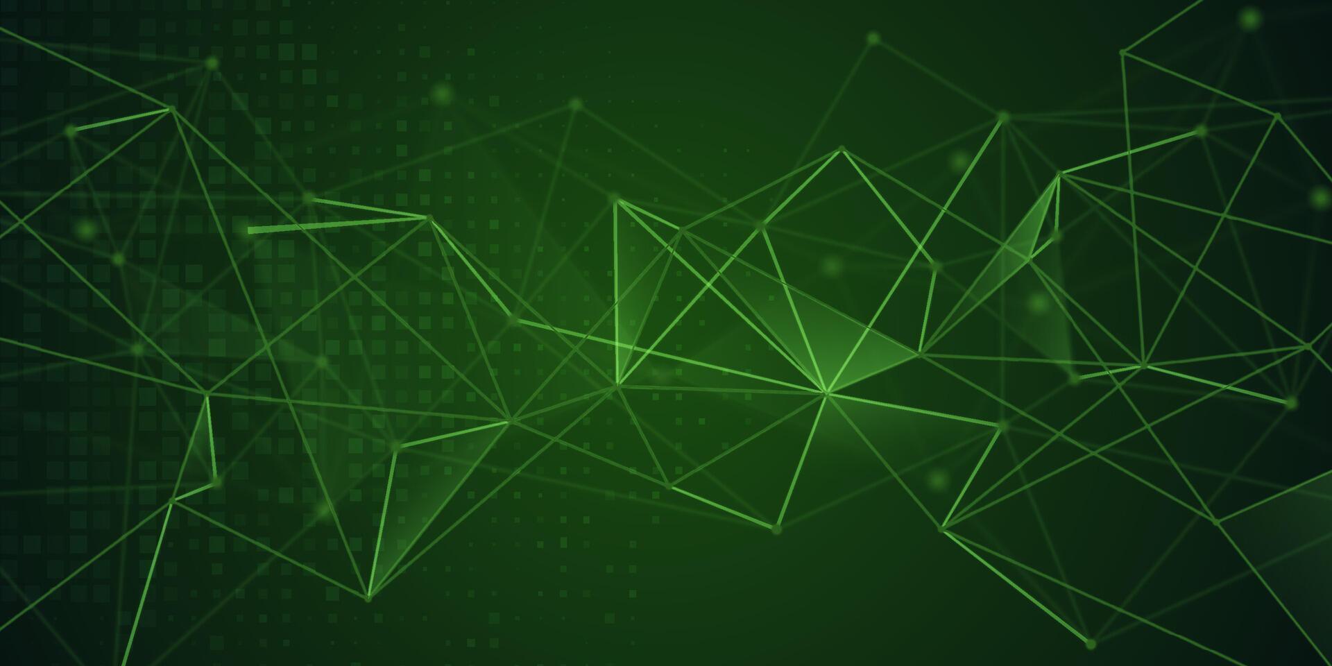Abstract network communications banner with low poly design vector