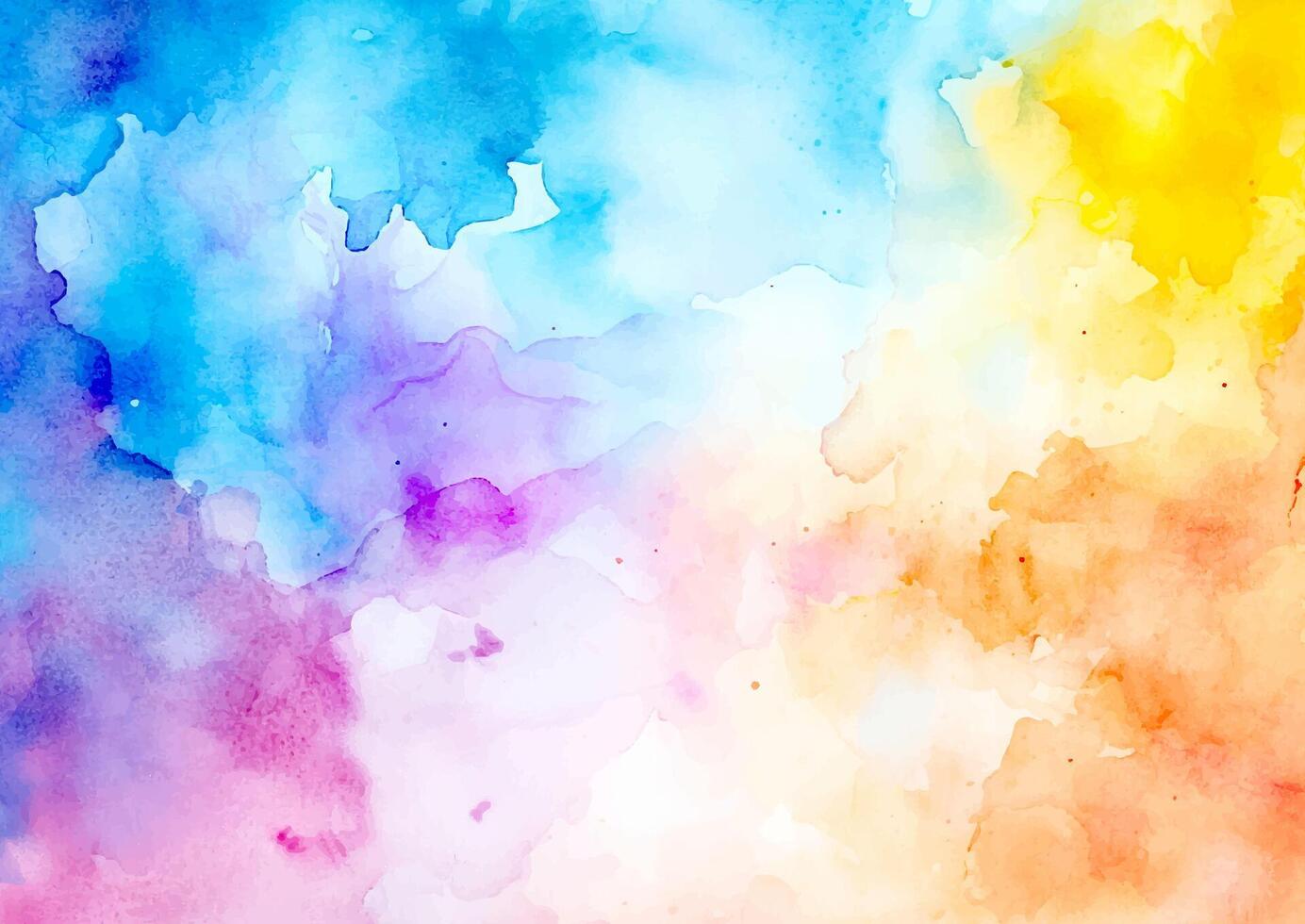 abstract hand painted watercolour background in rainbow colours vector