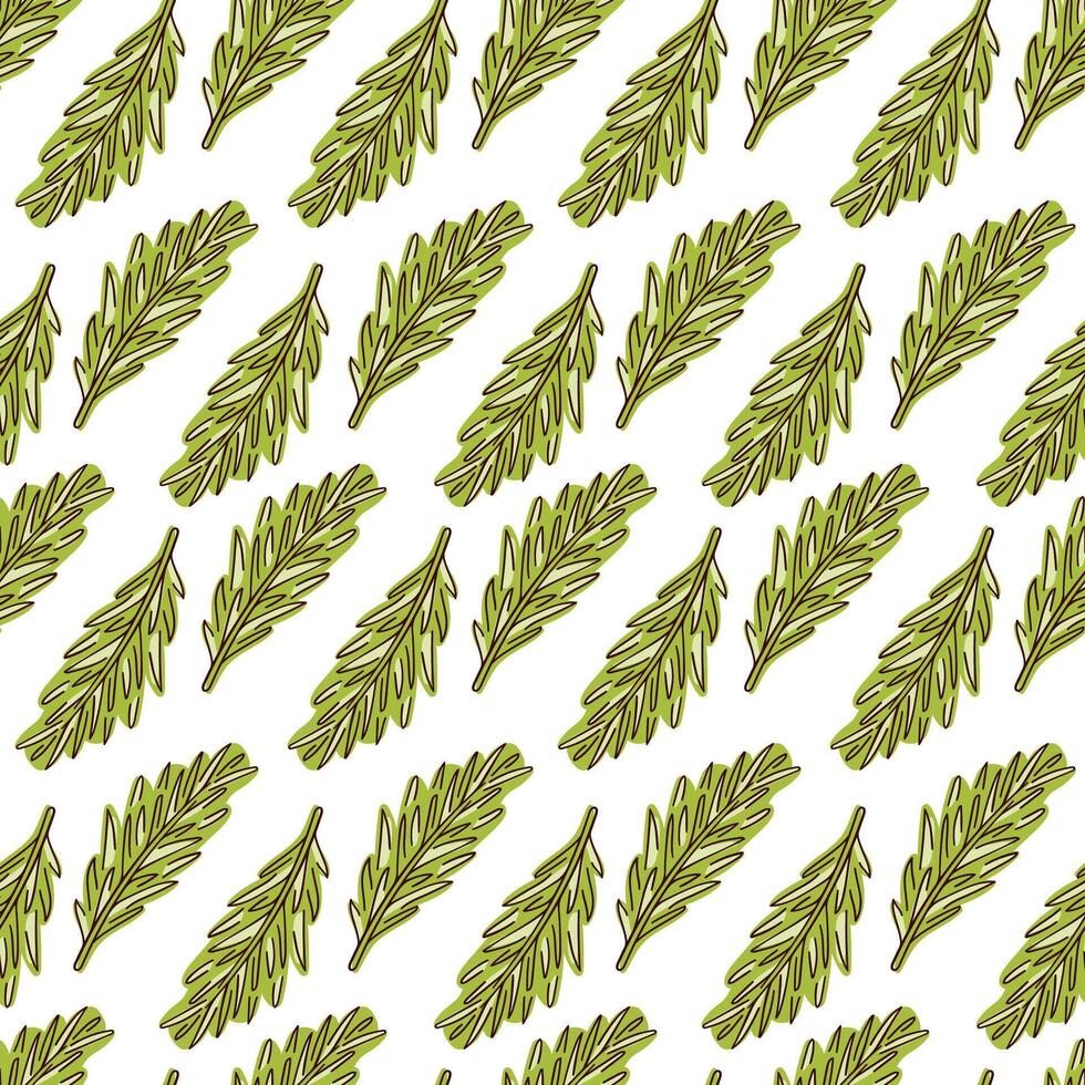 Seamless pattern of rosemary branch in flat style. Design with healing herb for packaging, wallpaper, menu. illustration on a white background. vector