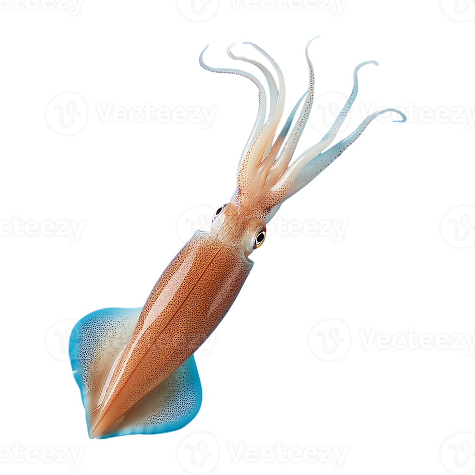 squid swimming isolated on transparent background png