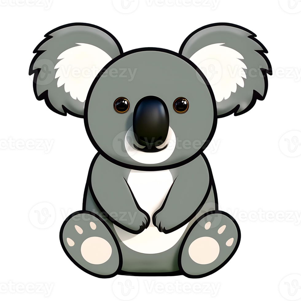 koala sitting in a relaxed pose isolated on transparent background png