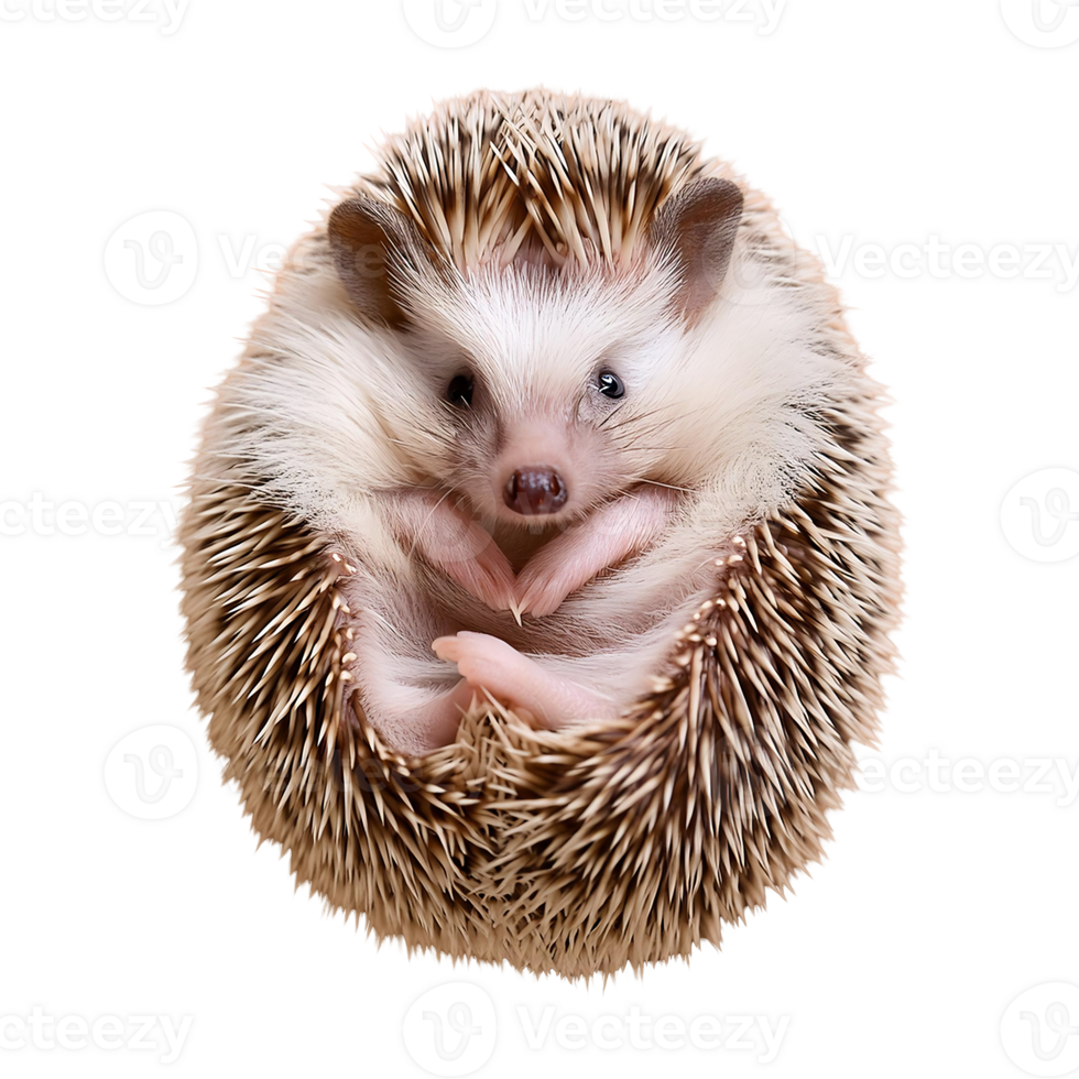 hedgehog curled up isolated on transparent background png