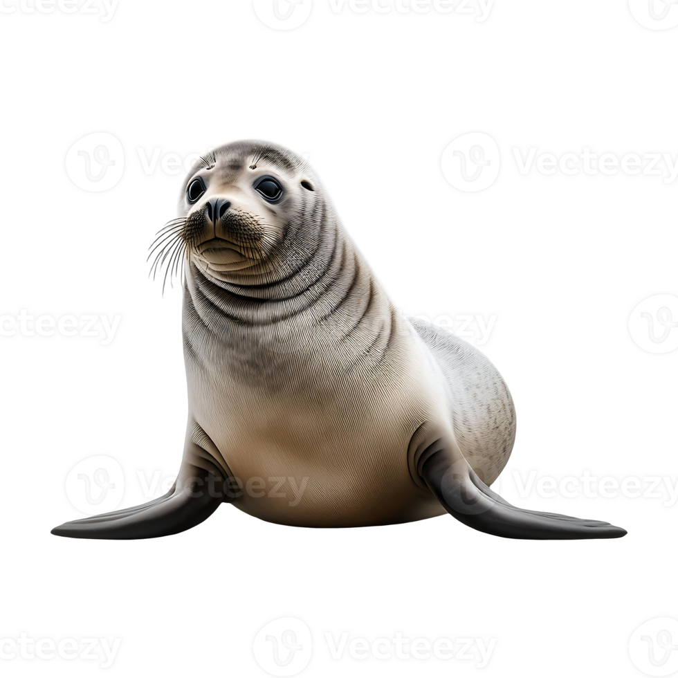 seal lounging isolated on transparent background png