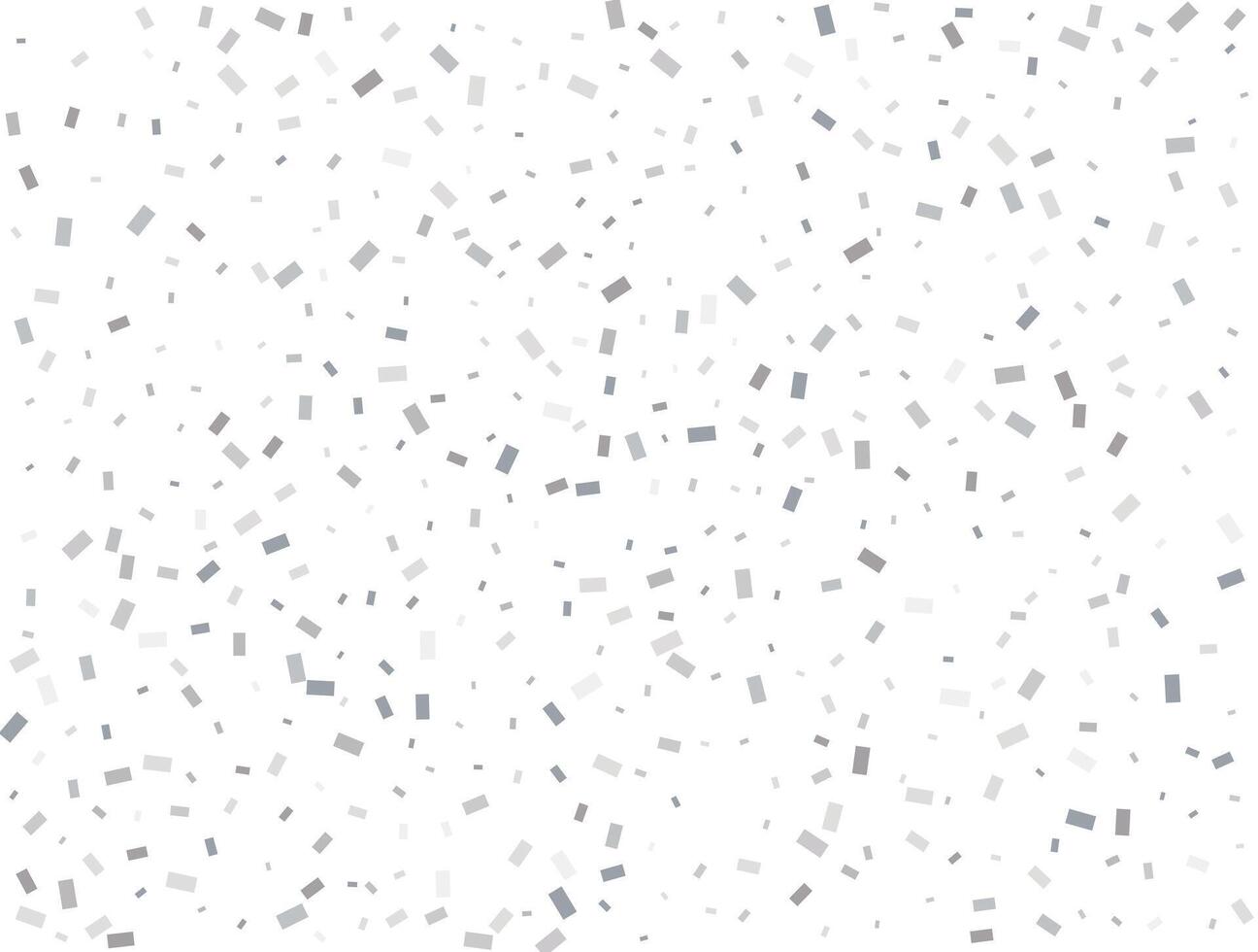 Magic silver Rectangular glitter confetti background. White festive texture. vector