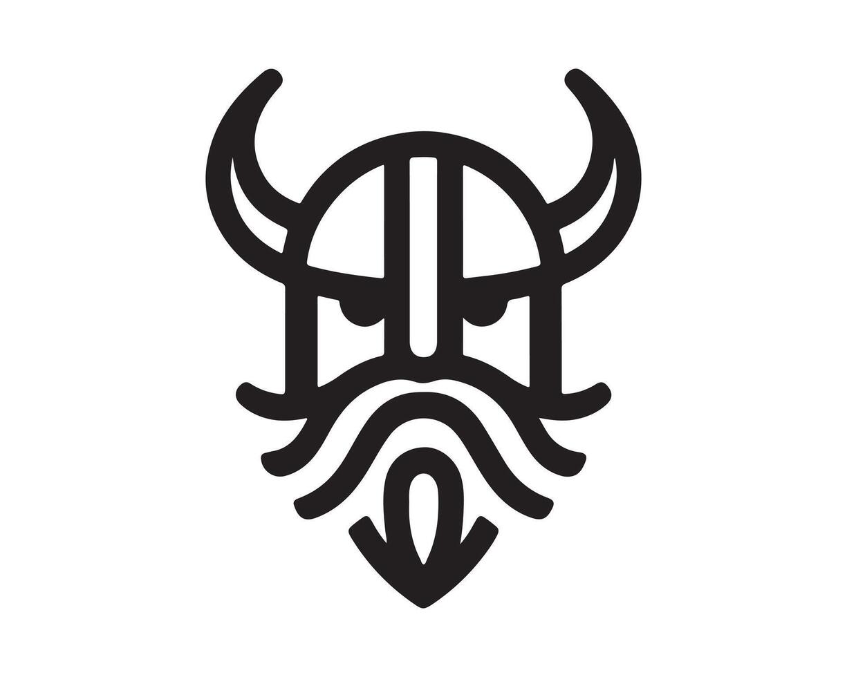 viking helmet logo design icon illustration vector