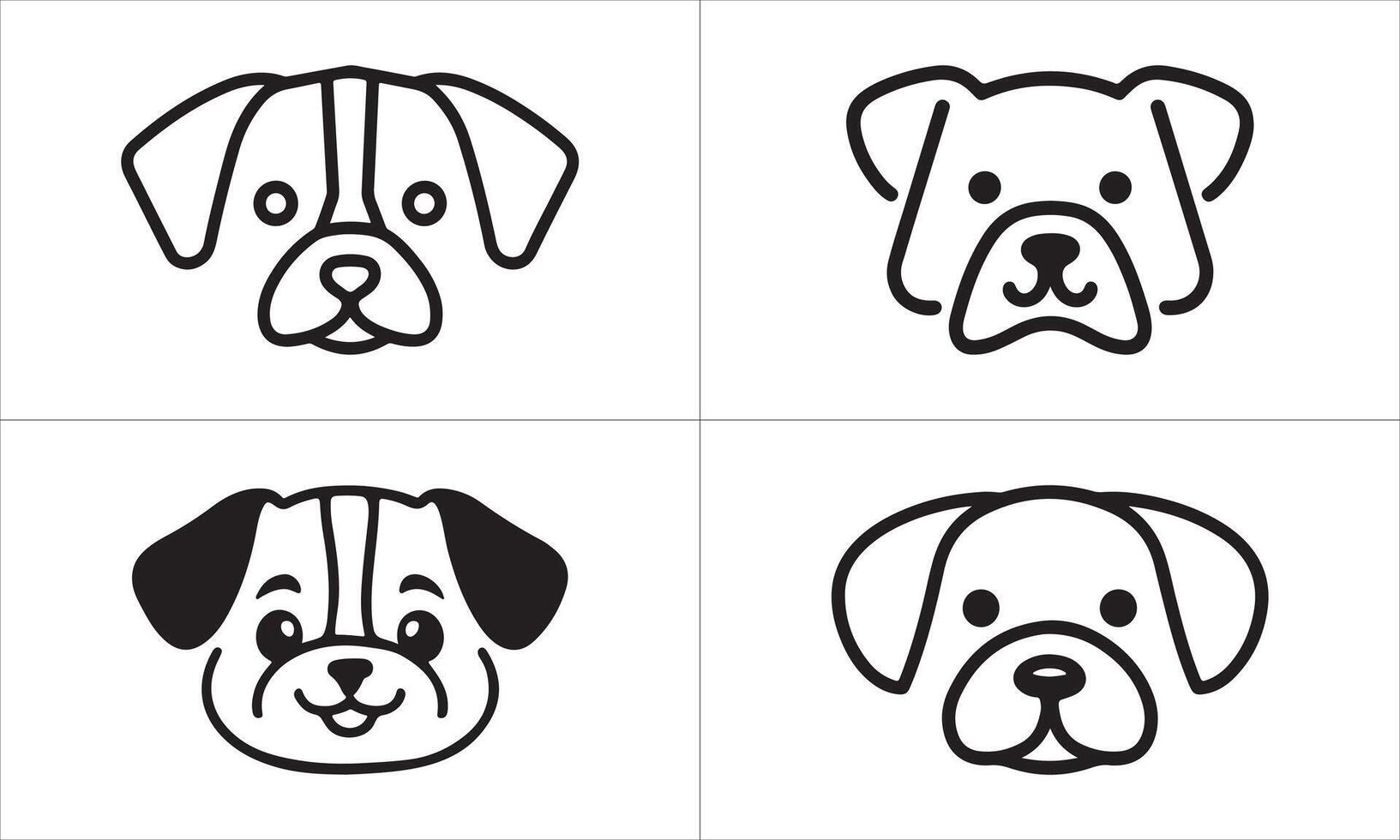 dog head icon set illustration vector