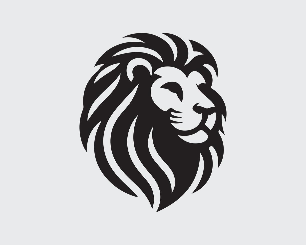 Lion Head Logo Design Template vector