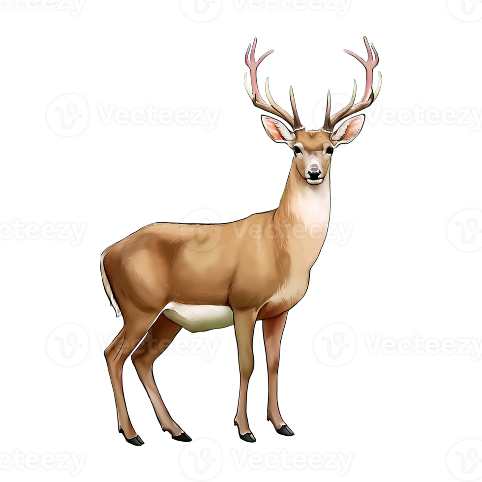deer standing isolated on transparent background png