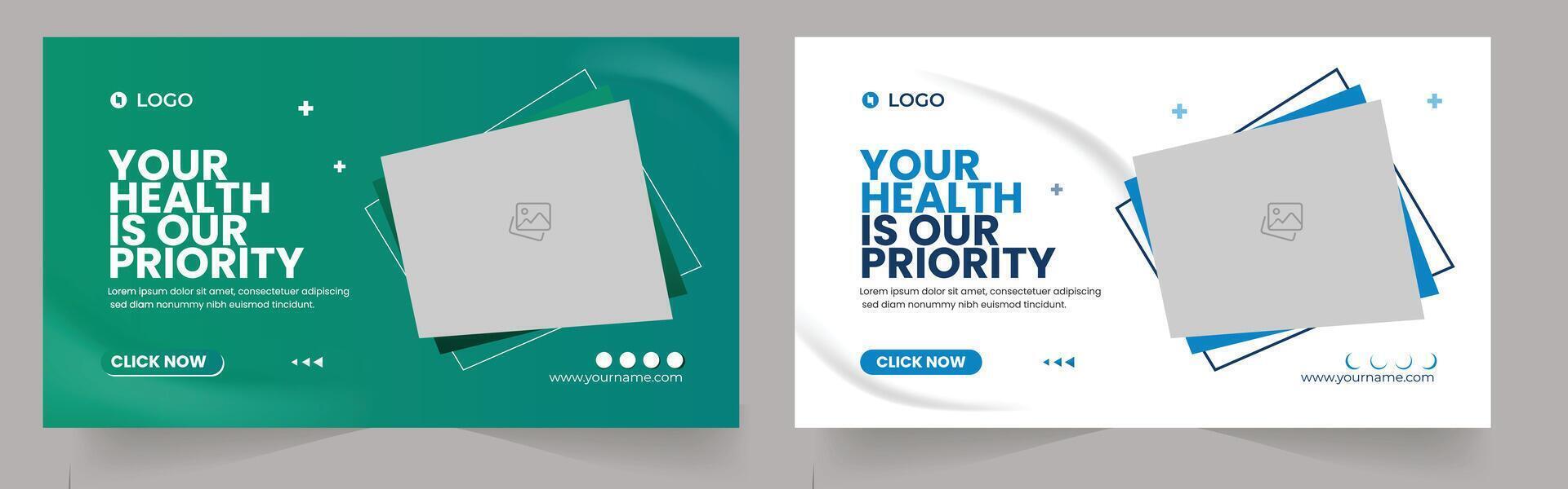 Medical healthcare thumbnail or web banner thumbnail, vector