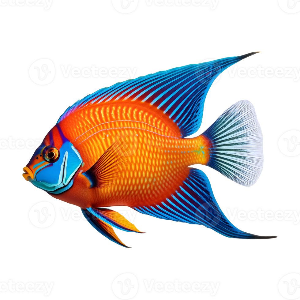 tropical fish with vibrant colors isolated on transparent background png