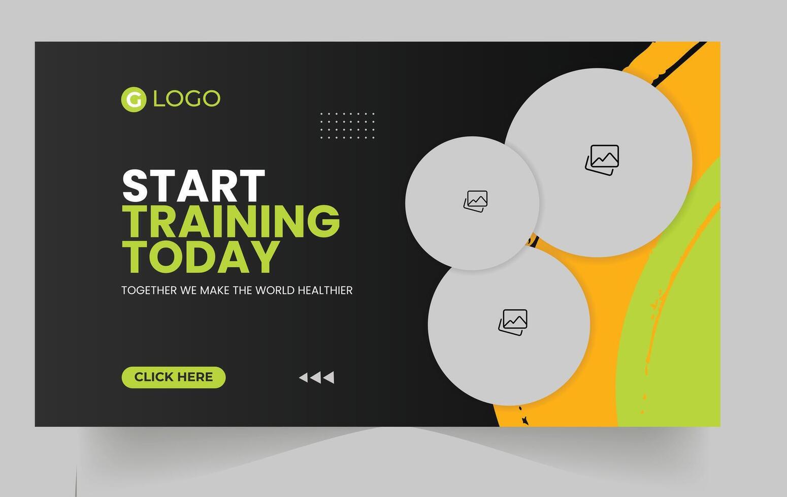 Gyms and fitness Youtube thumbnail design vector