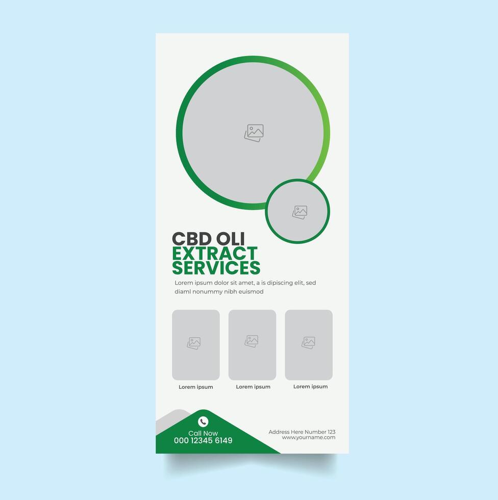 Hemp product Sale Rack Card or Dl Flyer Template Design vector