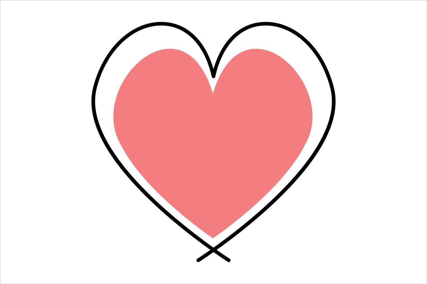 Love symbol. heart line icon, outline logo illustration, Isolated heart on a white background vector